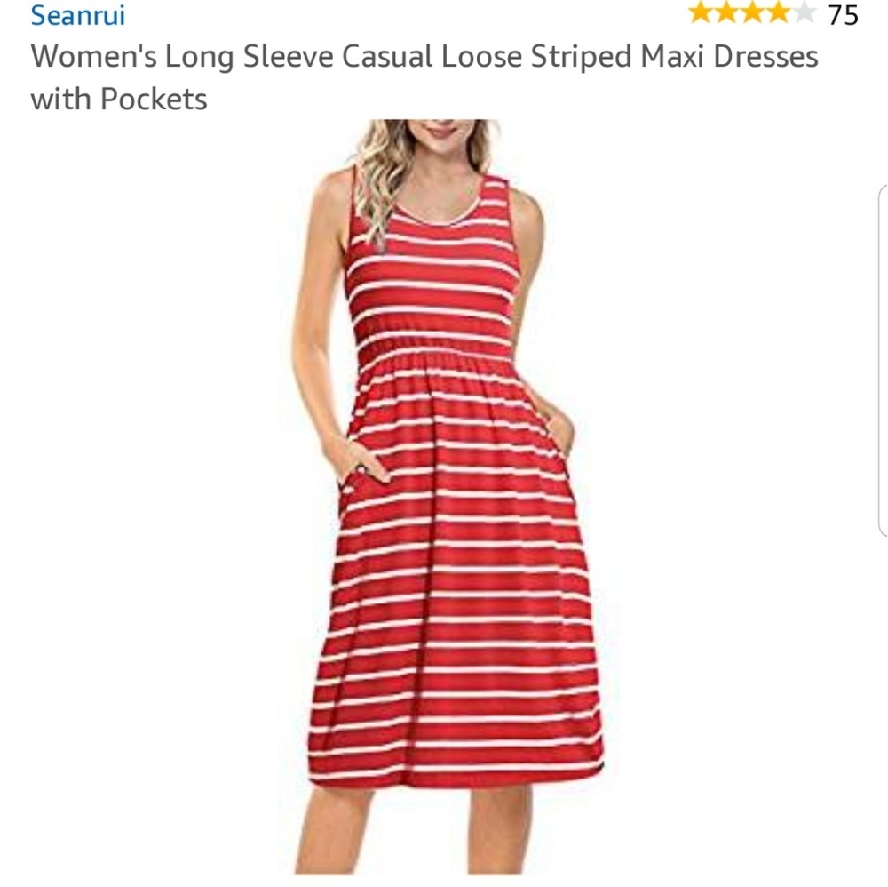 Seanrui Women's Striped Maxi Dress